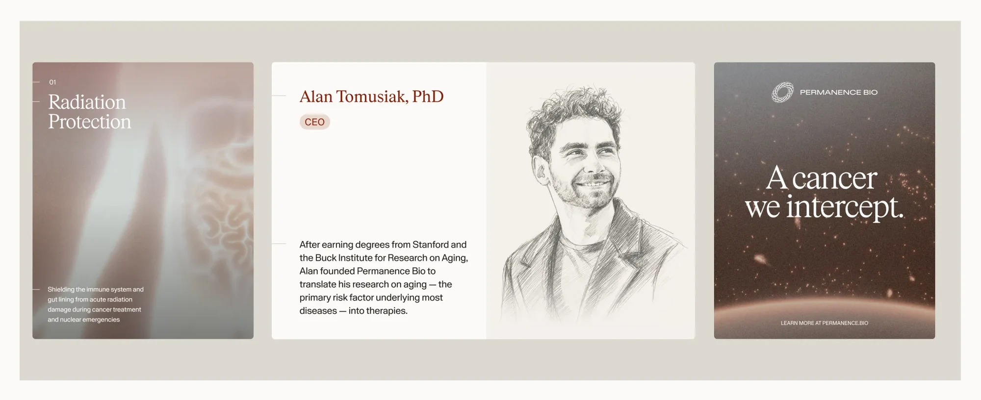 Social posts, a website module and a bio card
