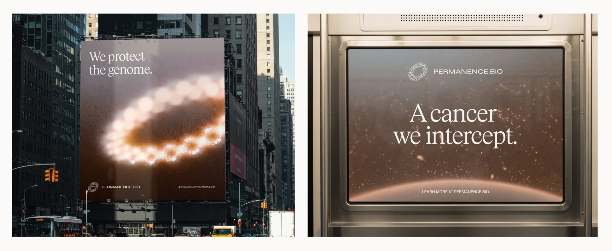 A billboard and a transit screen