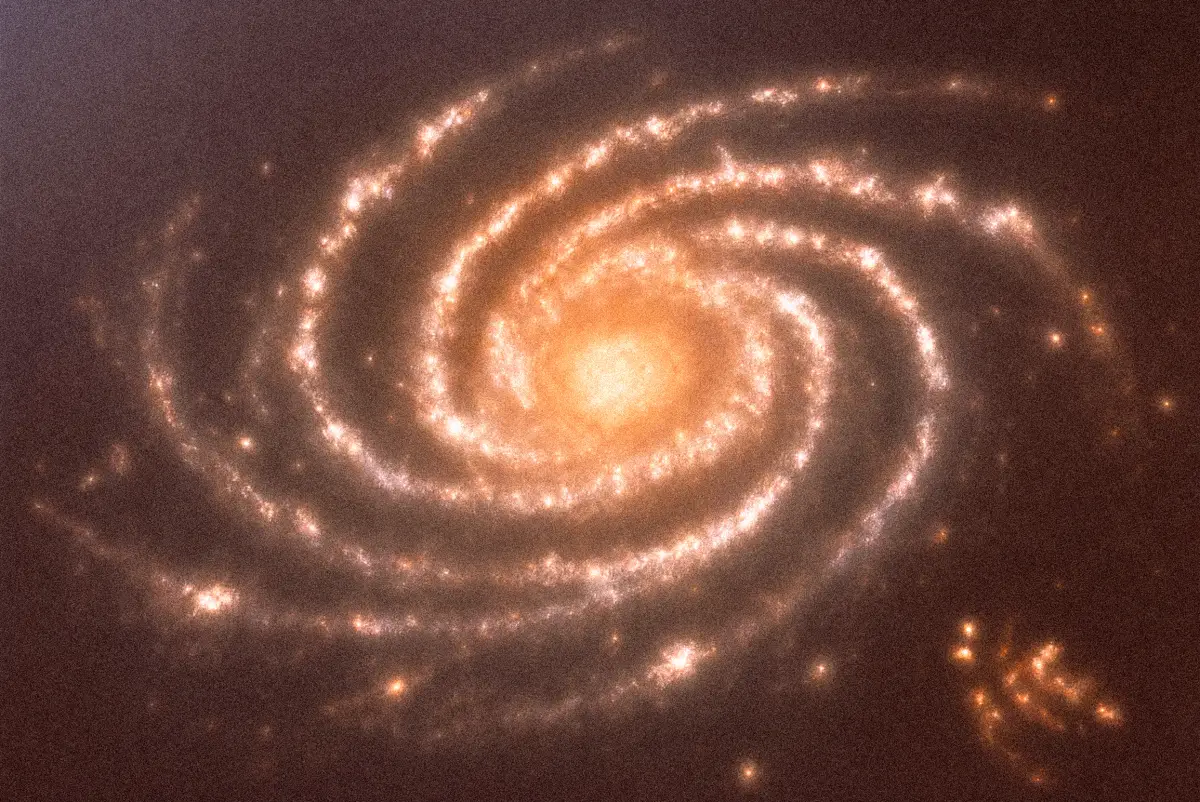 Pigment illustration of a spiral galaxy